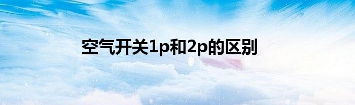 空气开关1p和2p的区别