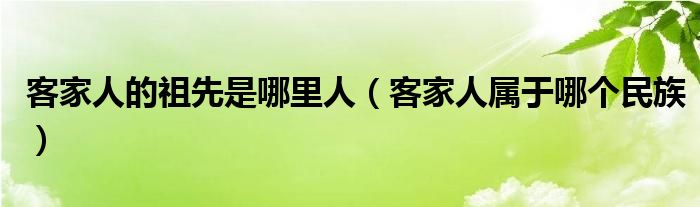 客家人的祖先是哪里人（客家人属于哪个民族）