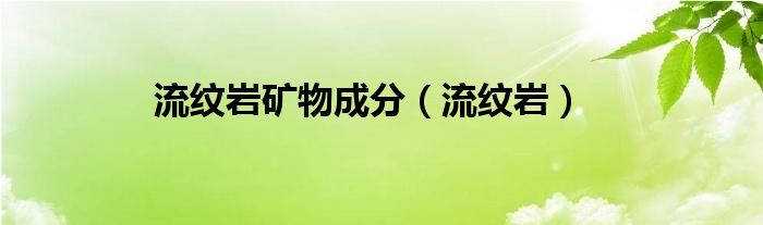 流纹岩矿物成分（流纹岩）