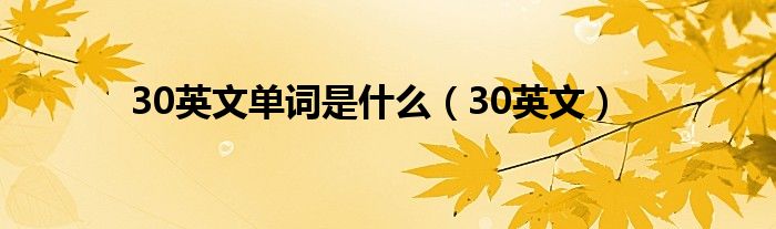 30英文单词是什么（30英文）