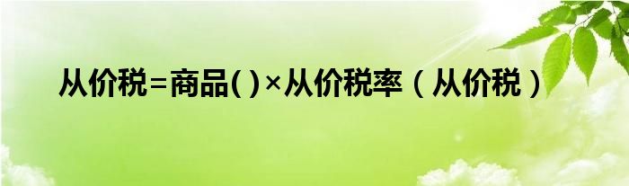 从价税=商品( )×从价税率（从价税）