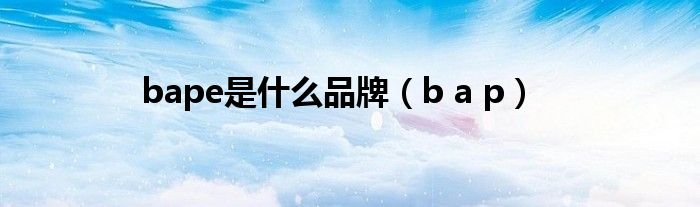 bape是什么品牌（b a p）