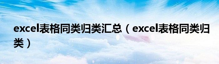 excel表格同类归类汇总（excel表格同类归类）