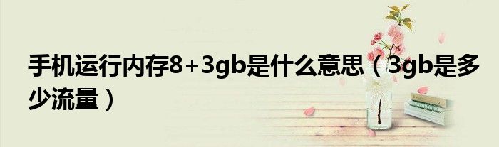 手机运行内存8+3gb是什么意思（3gb是多少流量）