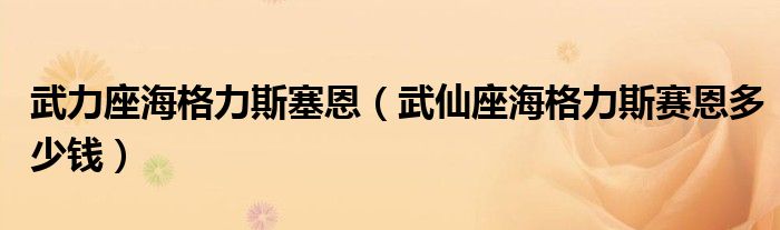 武力座海格力斯塞恩（武仙座海格力斯赛恩多少钱）