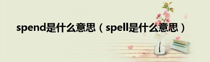 spend是什么意思（spell是什么意思）