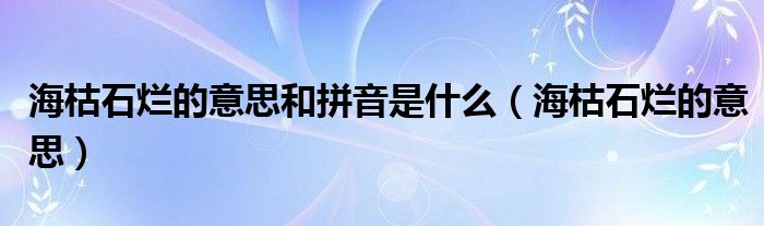 海枯石烂的意思和拼音是什么（海枯石烂的意思）