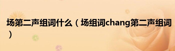 场第二声组词什么（场组词chang第二声组词）