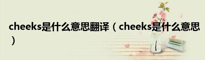 cheeks是什么意思翻译（cheeks是什么意思）