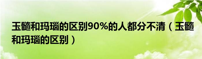 玉髓和玛瑙的区别90%的人都分不清（玉髓和玛瑙的区别）