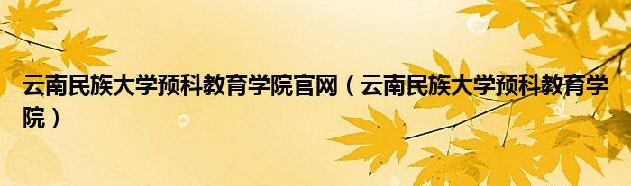 云南民族大学预科教育学院官网（云南民族大学预科教育学院）