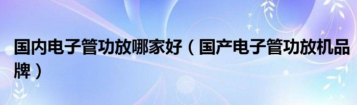 国内电子管功放哪家好（国产电子管功放机品牌）