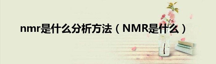 nmr是什么分析方法（NMR是什么）