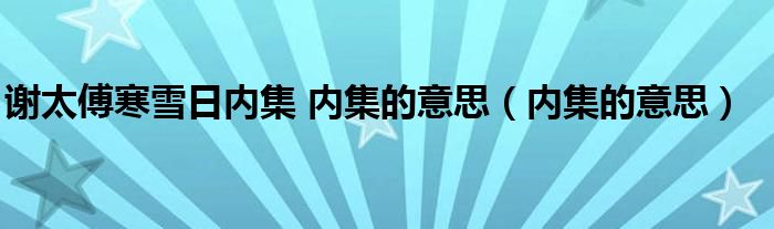 谢太傅寒雪日内集 内集的意思（内集的意思）