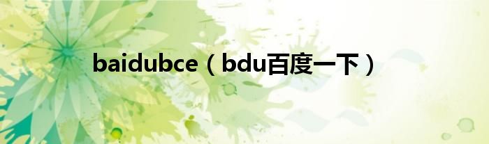 baidubce（bdu百度一下）