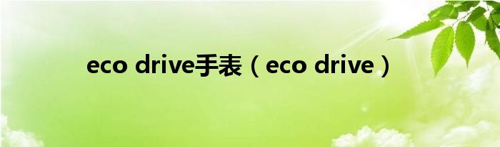 eco drive手表（eco drive）