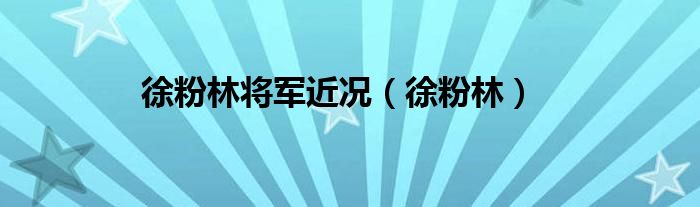 徐粉林将军近况（徐粉林）