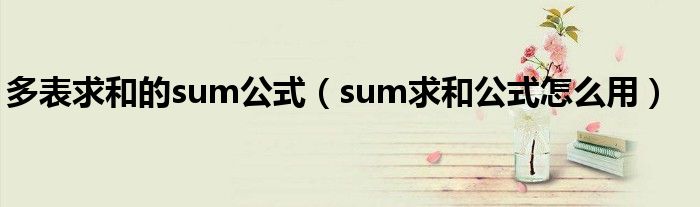 多表求和的sum公式（sum求和公式怎么用）