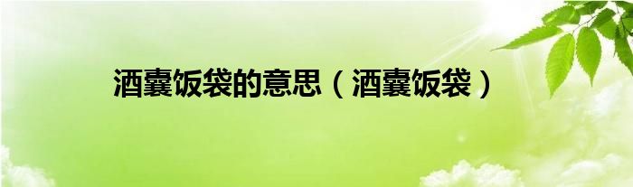 酒囊饭袋的意思（酒囊饭袋）