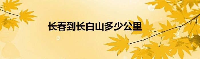 长春到长白山多少公里