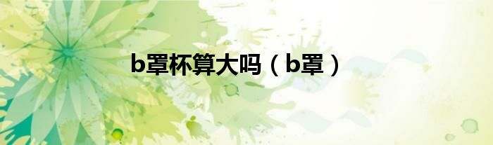 b罩杯算大吗（b罩）