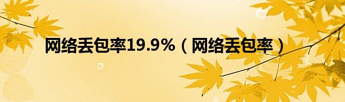 网络丢包率19.9%（网络丢包率）