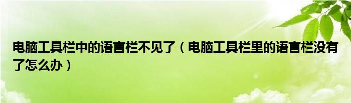 电脑工具栏中的语言栏不见了（电脑工具栏里的语言栏没有了怎么办）