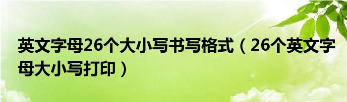 英文字母26个大小写书写格式（26个英文字母大小写打印）