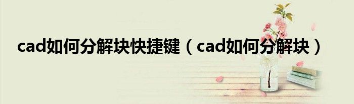 cad如何分解块快捷键（cad如何分解块）