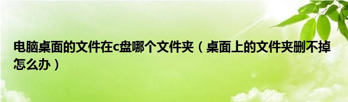 电脑桌面的文件在c盘哪个文件夹（桌面上的文件夹删不掉 怎么办）