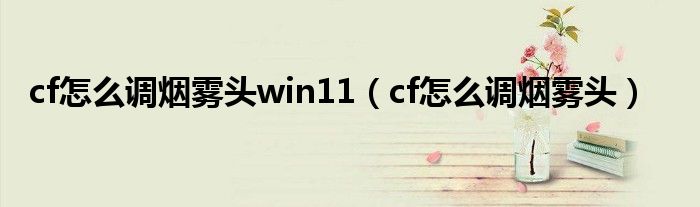 cf怎么调烟雾头win11（cf怎么调烟雾头）