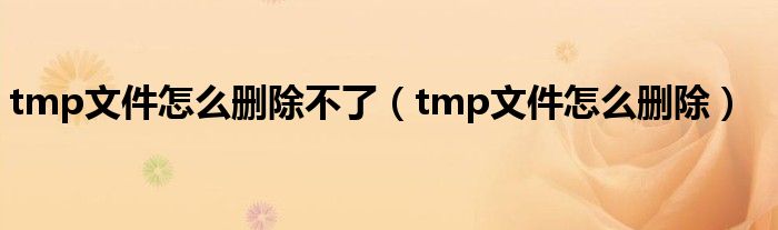 tmp文件怎么删除不了（tmp文件怎么删除）