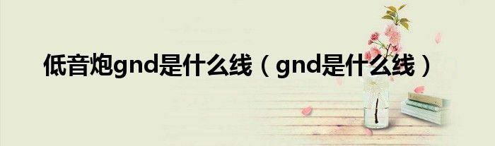 低音炮gnd是什么线（gnd是什么线）