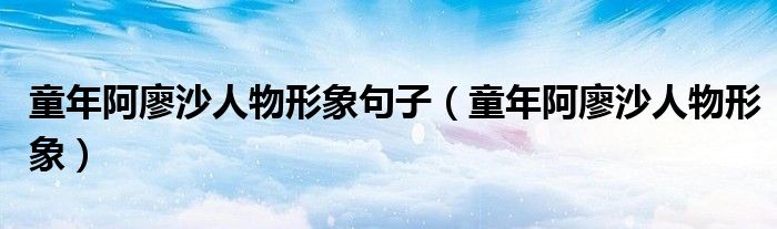 童年阿廖沙人物形象句子（童年阿廖沙人物形象）