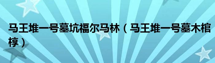 马王堆一号墓坑福尔马林（马王堆一号墓木棺椁）