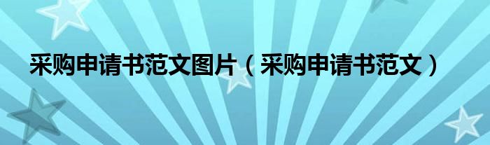 采购申请书范文图片（采购申请书范文）