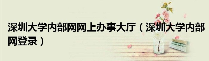 深圳大学内部网网上办事大厅（深圳大学内部网登录）