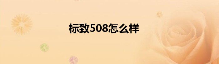 标致508怎么样