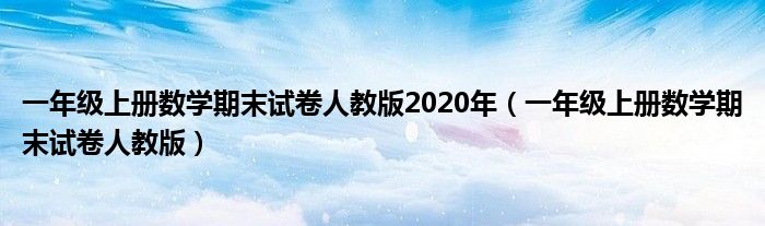 一年级上册数学期末试卷人教版2020年（一年级上册数学期末试卷人教版）