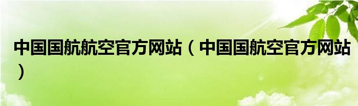 中国国航航空官方网站（中国国航空官方网站）