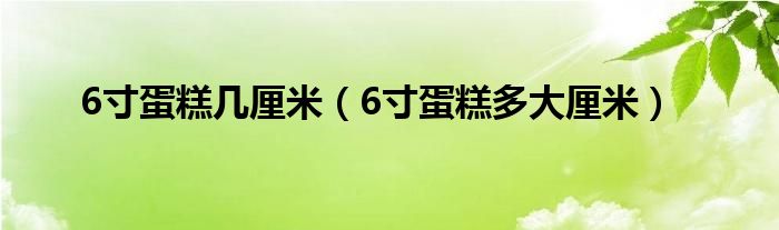 6寸蛋糕几厘米（6寸蛋糕多大厘米）