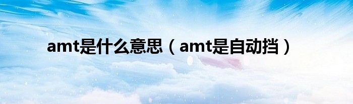 amt是什么意思（amt是自动挡）