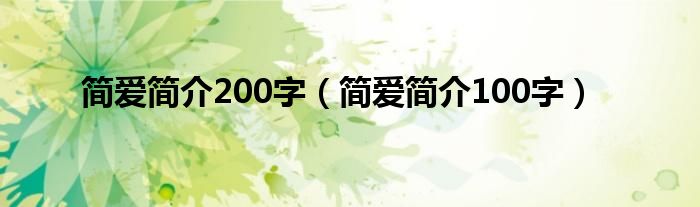 简爱简介200字（简爱简介100字）