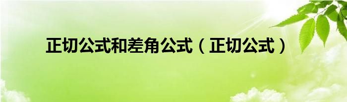 正切公式和差角公式（正切公式）