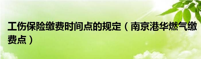 工伤保险缴费时间点的规定（南京港华燃气缴费点）