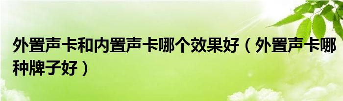 外置声卡和内置声卡哪个效果好（外置声卡哪种牌子好）