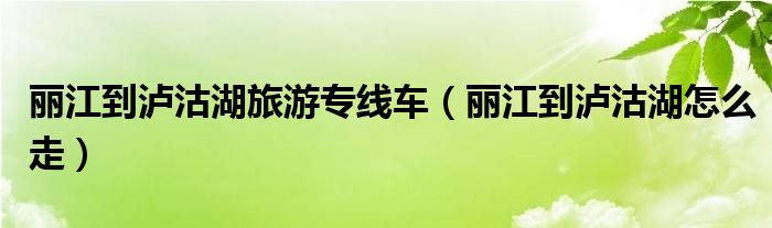 丽江到泸沽湖旅游专线车（丽江到泸沽湖怎么走）