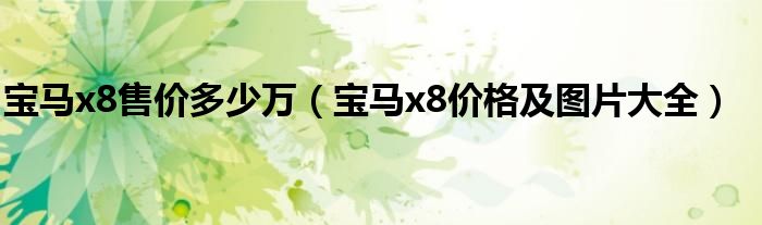 宝马x8售价多少万（宝马x8价格及图片大全）