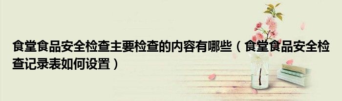 食堂食品安全检查主要检查的内容有哪些（食堂食品安全检查记录表如何设置）