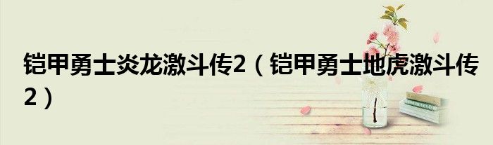 铠甲勇士炎龙激斗传2（铠甲勇士地虎激斗传2）